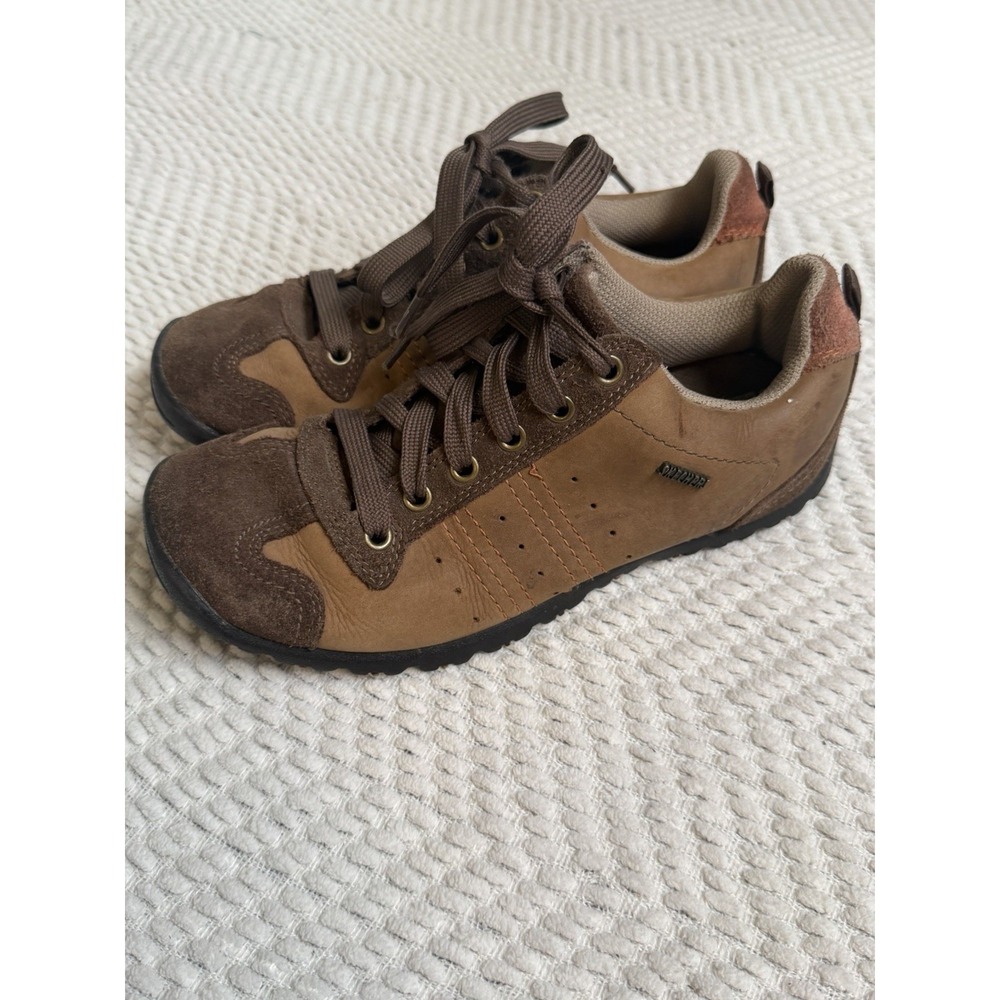 Skechers Signalize Womens 7 Brown Tan Leather And Suede Sneakers Shoes Retro